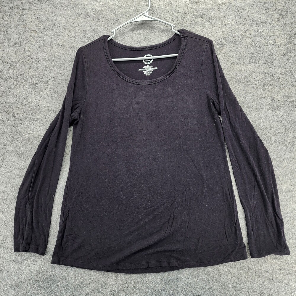 24/7 Maurices Shirt Womens Medium Black Long Sleeve